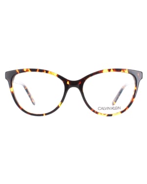 Calvin Klein Cat Eye Womens Braun Bernstein Schildkröte Brille
