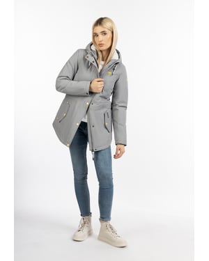 Schmuddelwedda Winterjacke mit Magic Print Damen Grau
