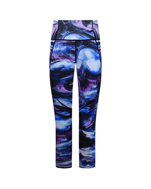 Sweaty Betty Power Pro Workout Damen-Leggings mit blauem Aufdruck