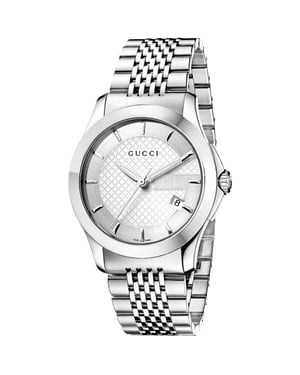 Gucci YA126401 G-Timeless Silbernes Zifferblatt Herrenuhr
