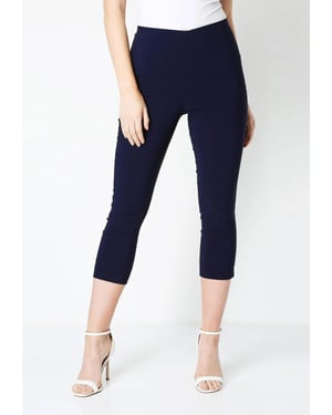 M&CO Damen Crop Stretch-Hose in Marineblau