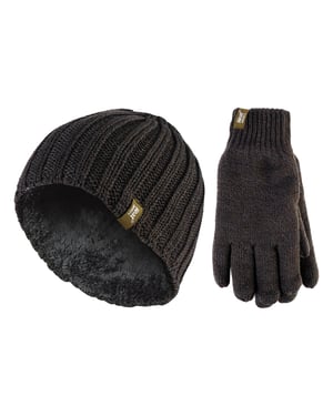 Herren-Thermomütze & Handschuh-Set für den Winter | Wärmespender | Fleece gefüttert - Khaki Grün