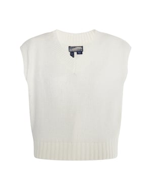 Dreimaster Pullunder Damen Wollweiß
