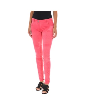 Lange Denim-Hose aus elastischem Stoff 70DBF0518-G291 Frau