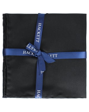 Hackett London Plain Satin Mens Black Hank Taschentücher