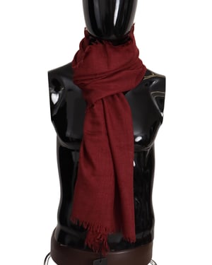 Dolce & Gabbana Rote DG Krone Kaschmir Seide Schal Fransen Wrap Herren Schal