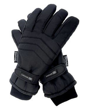 Herren 3M Thinsulate 40 Gramm thermisch isolierte wasserdichte Skihandschuhe - Schwarz
