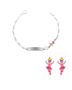 Orphelia 'Oviva' 925 Sterling Silber Kinderset: Armband + Ohrringe - Silber SET-7137