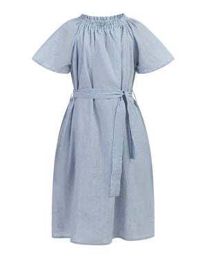 Dreimaster Sommerkleid Mädchen Hellblaue Dünne Streifen