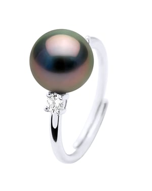 Ringschmuck - Echte Tahiti-Zuchtperle, rund 8-9 mm