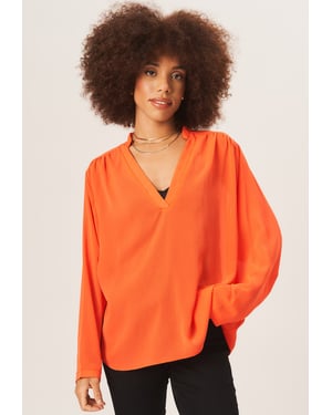 Strukturierte Chiffon Oversized Bluse