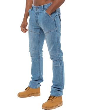 Enzo Herren Denim Jeans Straight Leg - Himmelblau