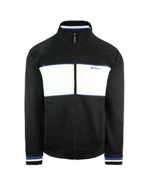 Ben Sherman getäfelte Herrenschwarz -Track -Jacke