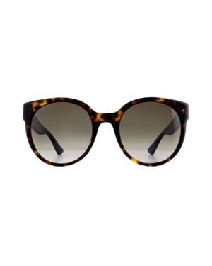 Lunettes De Soleil Gucci GG0035S 004 Havana Glitter Bleu Et Rouge Brun