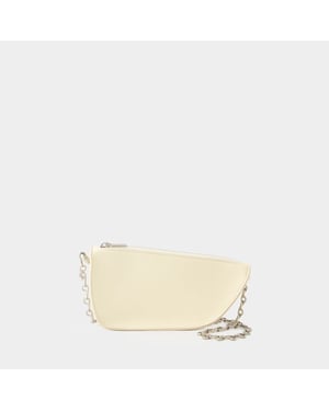 Wallet On Chain Micro Shield - Burberry - Cuir - Beige