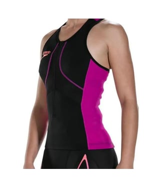 Speedo Fastellkin Xenon Tri Singlet Black Purple Womens Swimming Top 8 11424c148