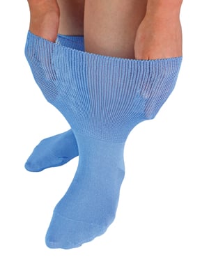 Extra breite Bambus-Ödemsocken | Dr.Socks | Herren & Damen | Socken für geschwollene Füße, Knöchel, Beine & Diabetiker - Blau