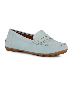 Geox D Kosmopolis Wildleder Damen Hellblau Mokassins Schuhe