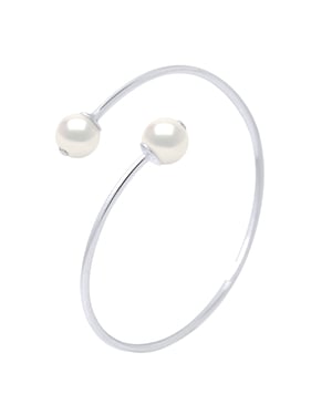 DIADEMA - Armband - Du & Ich - Silber - Echte Süßwasserperlen - Weiß