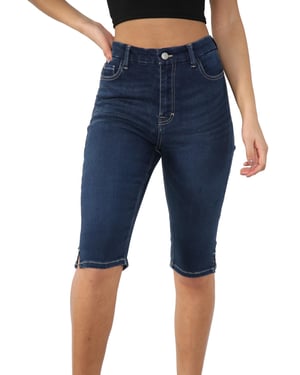 MYT Womens Magic Shaping hoch taillierte Denim Shorts Blau