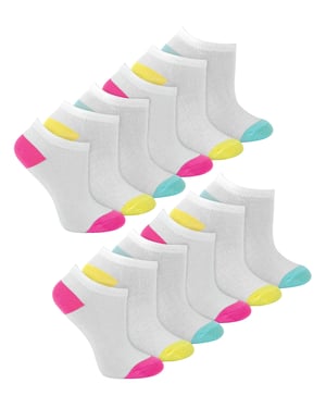 Sock Snob - 3 Paires Fille Chaussettes Basses Sports | Chaussettes Coton Courtes - Blanc
