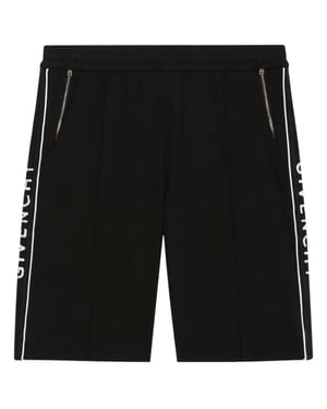 Schwarze Shorts mit klassischer Passform und seitlichem Logo von Givenchy
