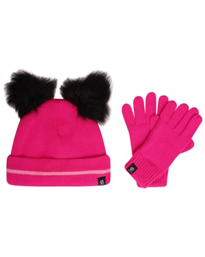 Dare 2B - "Brighten" Hut- und Handschuh-Set Flauschig für Kinder (Pink/Zuckerwatte)