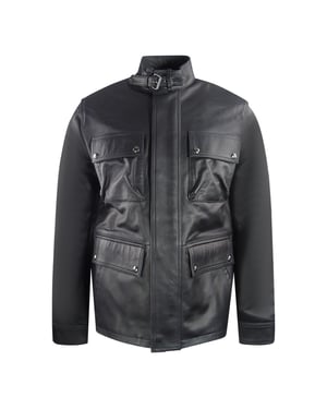 Schwarze Grant-Lederjacke von Belstaff