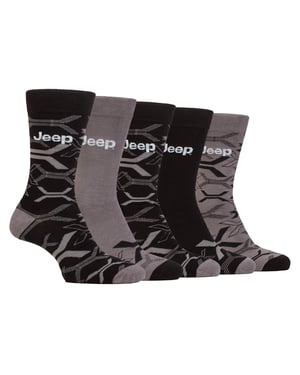 Herren Bambus Kleid Socken | Jeep | 5 Pack atmungsaktiv Freizeit Socken für jeden Tag tragen - Schwarz / Charcoal