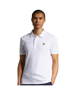 Lyle & Scott Einfarbiges Poloshirt in Weiß