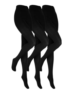 Heat Holders - 3er-Pack Ladies Black Thermal Tights | Blickdichte Fleece gefütterte Strumpfhose für den Winter - Schwarz