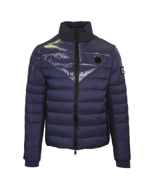 Plein Sport Schlichte gesteppte Jacke in Marineblau