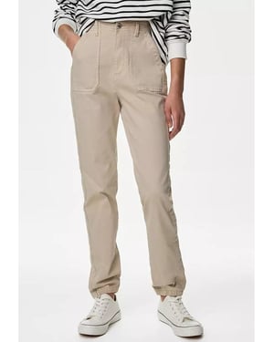 M&S Collection Damen Baumwollmischung Slim Fit Ankle Grazer Joggers Sand