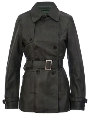 Mittellanger Damen-Trenchcoat aus Leder – Oakham