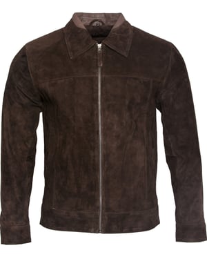 Retro-Bikerjacke aus Ziegenveloursleder