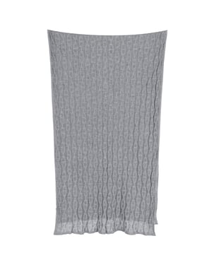 Hermès Kettenmotiv Strickschal aus grauer Baumwolle und Seide