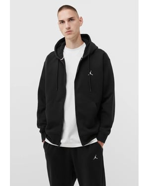 Nike Jordan Fleece Kapuzenpullover mit Reißverschluss in Schwarz