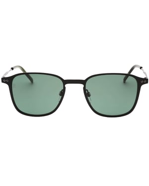 Mattschwarze Sonnenbrille mit grunen Glasern von Tommy Hiliger