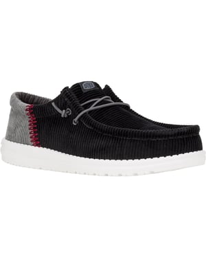 HEYDUDE Wally Funk Corduroy Textil Herren Schwarz Bootsschuhe
