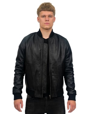 Herren-Bomberjacke im Retro-Uni-Stil aus Leder – Pretoria