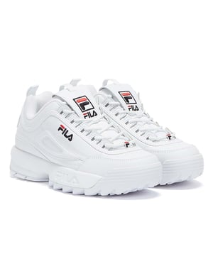 Mens Womens Fila Disruptor II Premium Trainer - (Weiß)