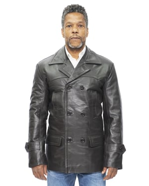 Herren-Peacoat aus Rindsleder-Krakaw