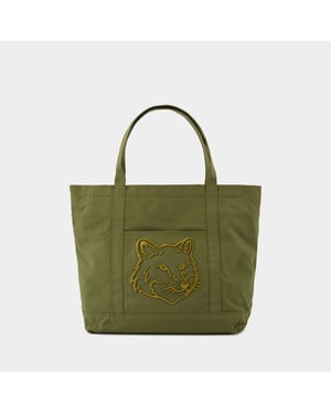 Fox Head Large Cabas - Maison Kitsune - Baumwolle - Grün
