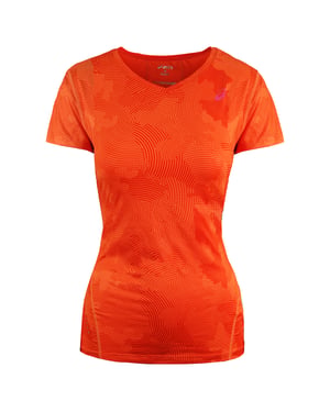 Asics Motion Dry Womens Orange Running Top