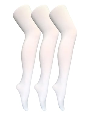 3 Paar Multipack Damen farbige undurchsichtige 80 Denier Strumpfhosen | Socken Snob | einfarbige Blockfarbe Strumpfhosen - Weiß