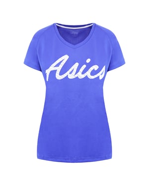 ASICS Logo Womens Blue T-Shirt