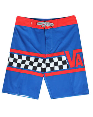 Vans von der Wand von blau rotes Schachbrett Kinder Casual Shorts V1L210Z R4D