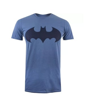 DC Comics Mono Batman Logo Herren Blaues T-Shirt