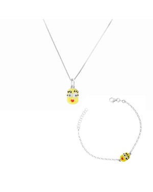 Orphelia 'Minion' Kinder-Set aus 925er Sterlingsilber: Kettenanhänger + Armband - Silber SET-7135/2