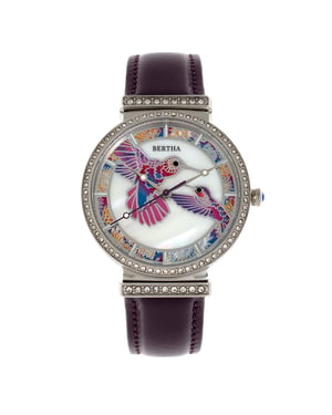 Bertha Emily Uhr mit Lederarmband aus Perlmutt